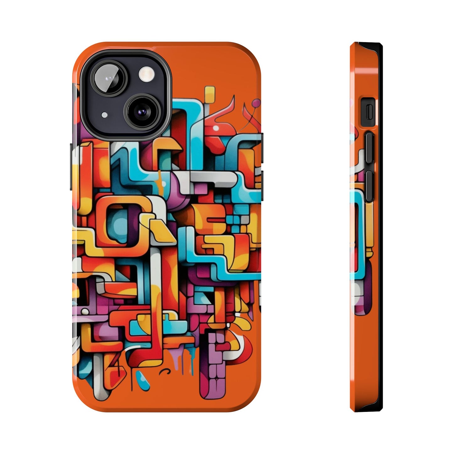 Orange Tough Phone Cases - Graffiti Design