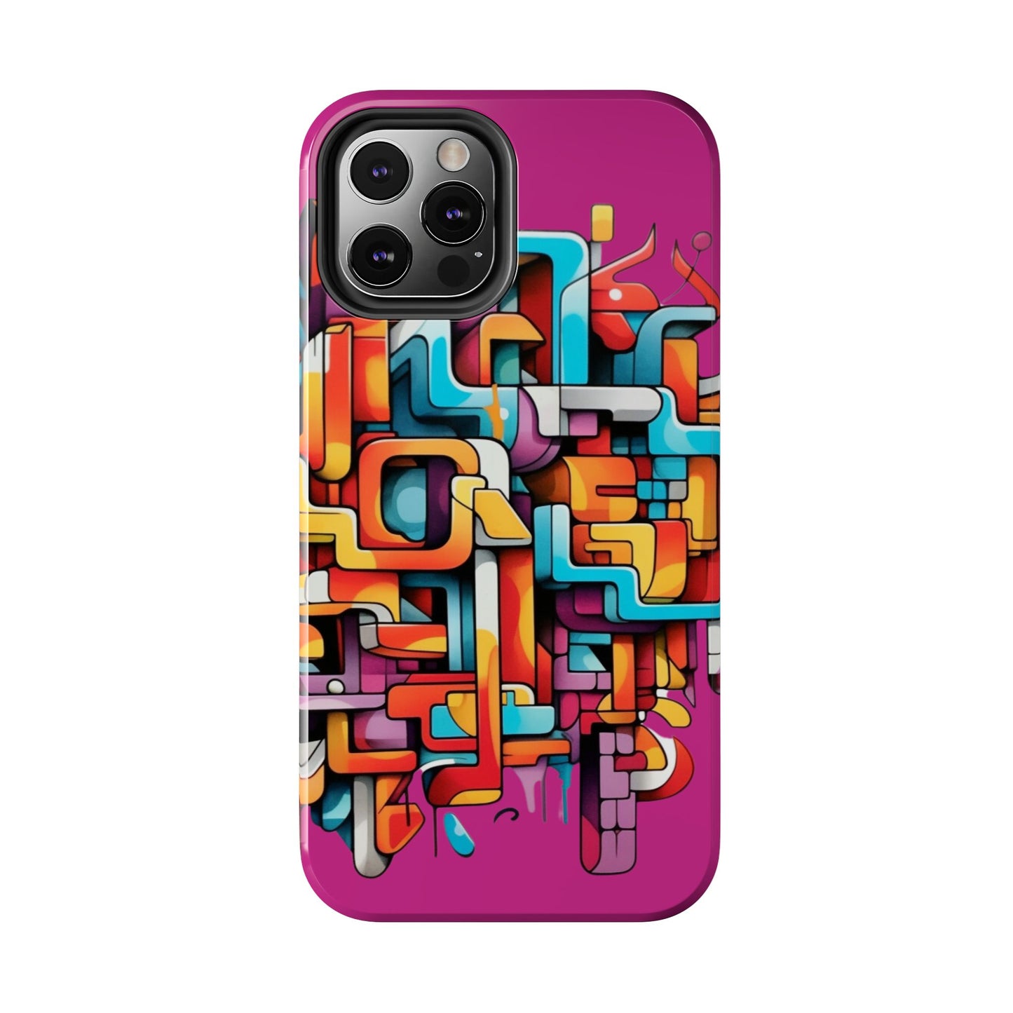 Fuschia Tough Phone Cases - Graffiti Design