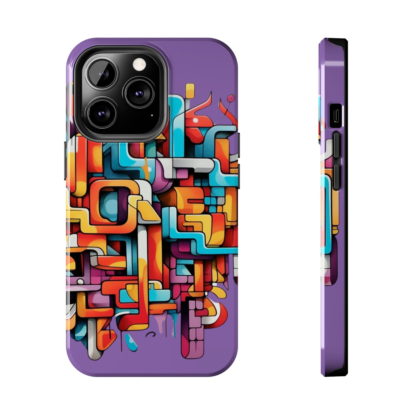 Light Purple Tough Phone Cases - Graffiti Design