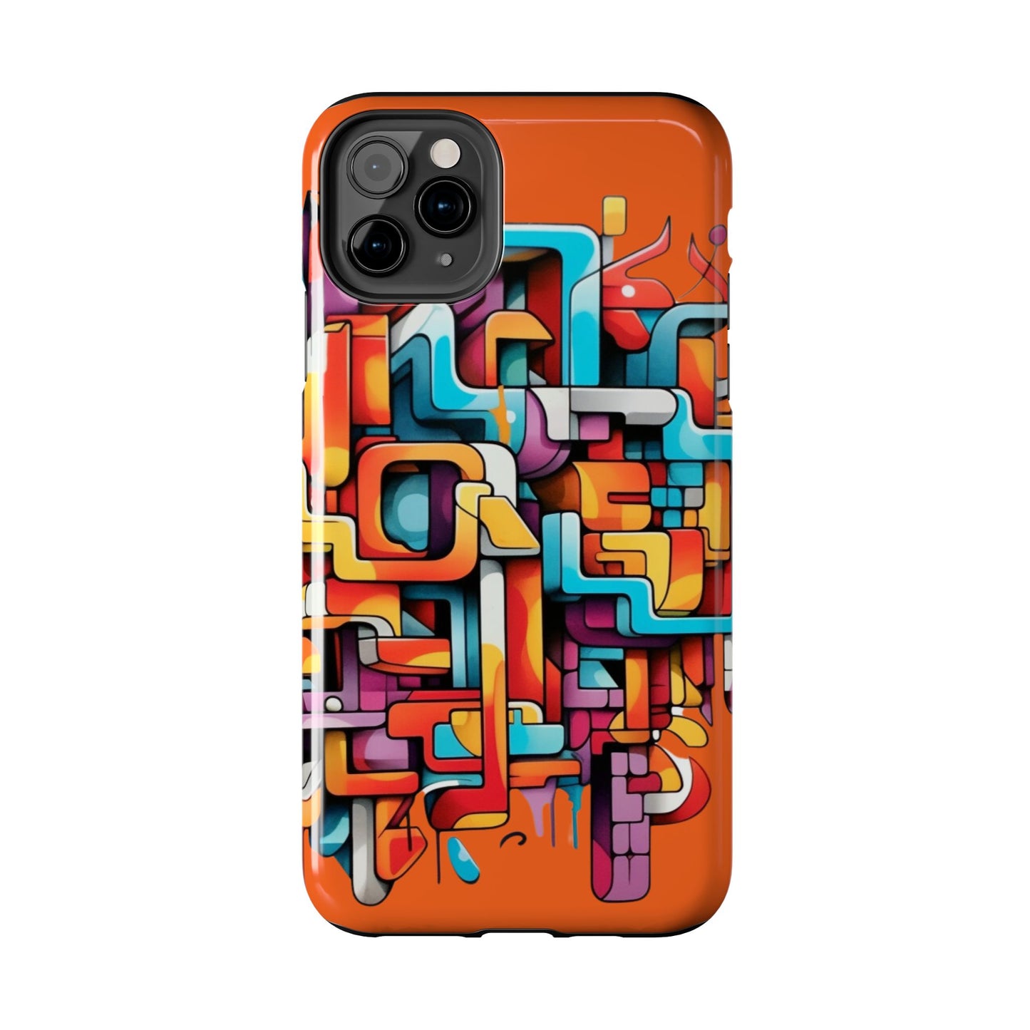 Orange Tough Phone Cases - Graffiti Design