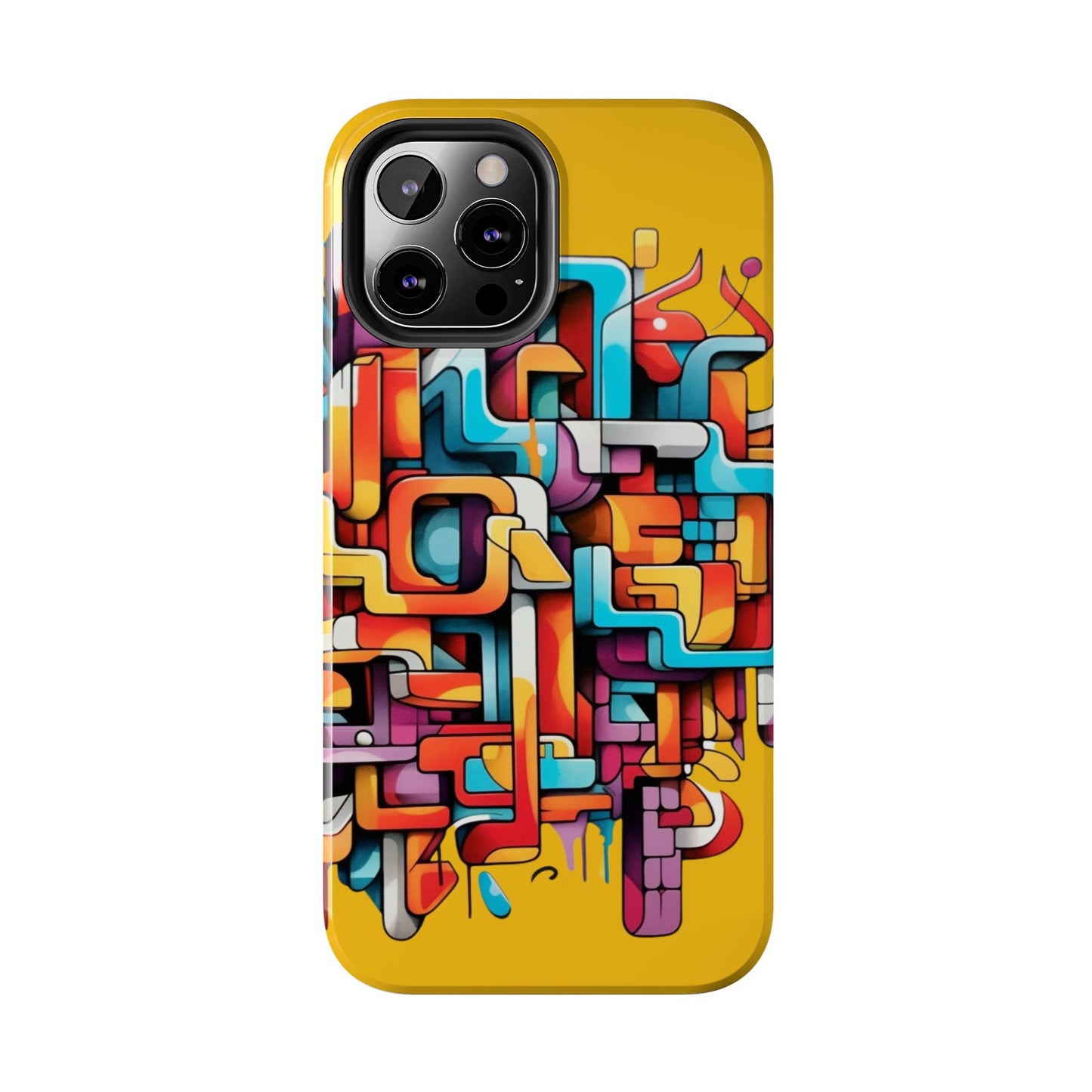 Yellow Tough Phone Cases - Graffiti Design