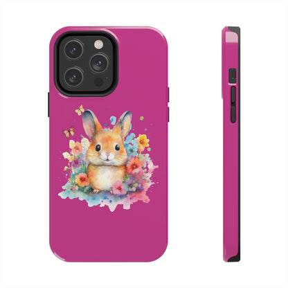 Pink Tough Phone Cases Rabbit Design