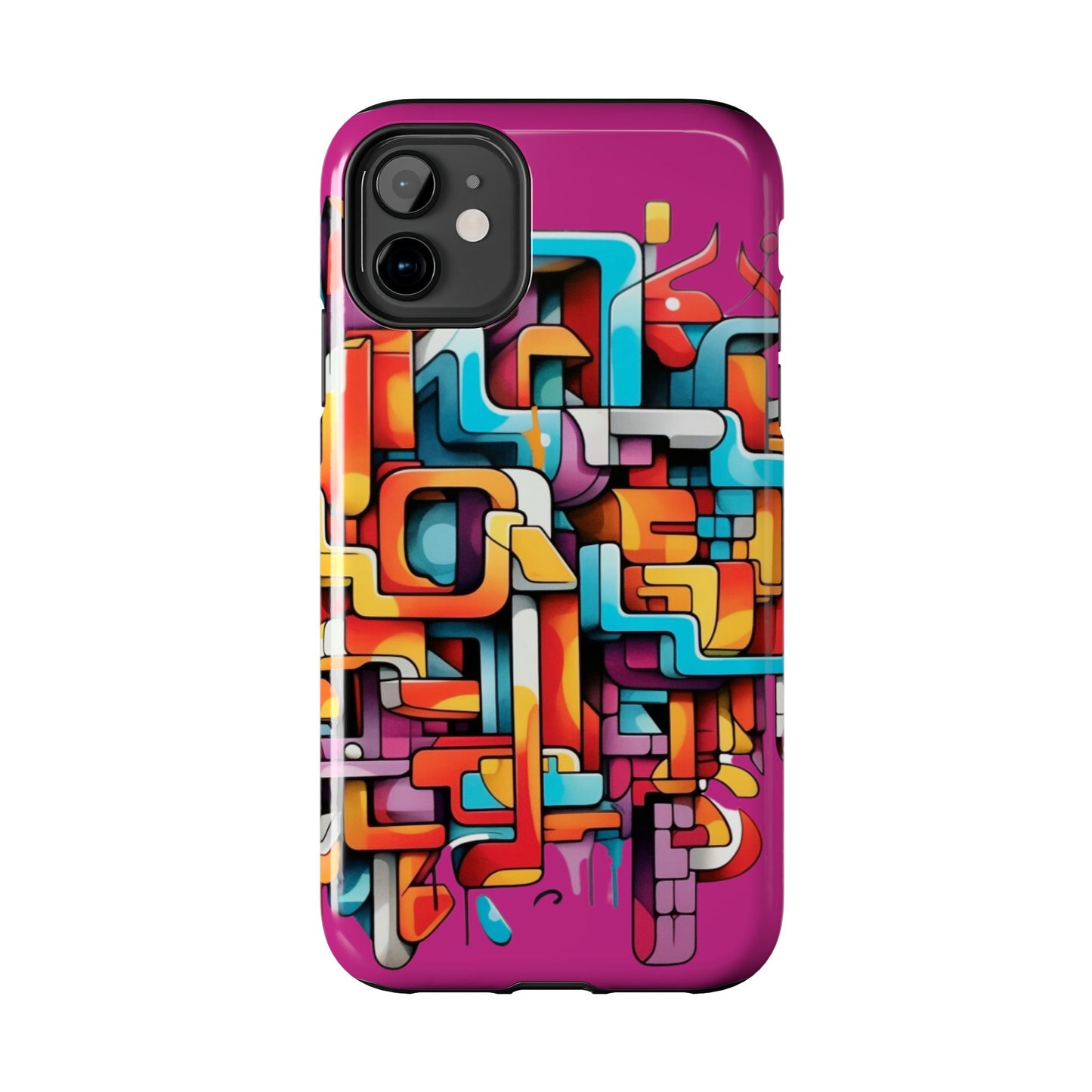 Fuschia Tough Phone Cases - Graffiti Design