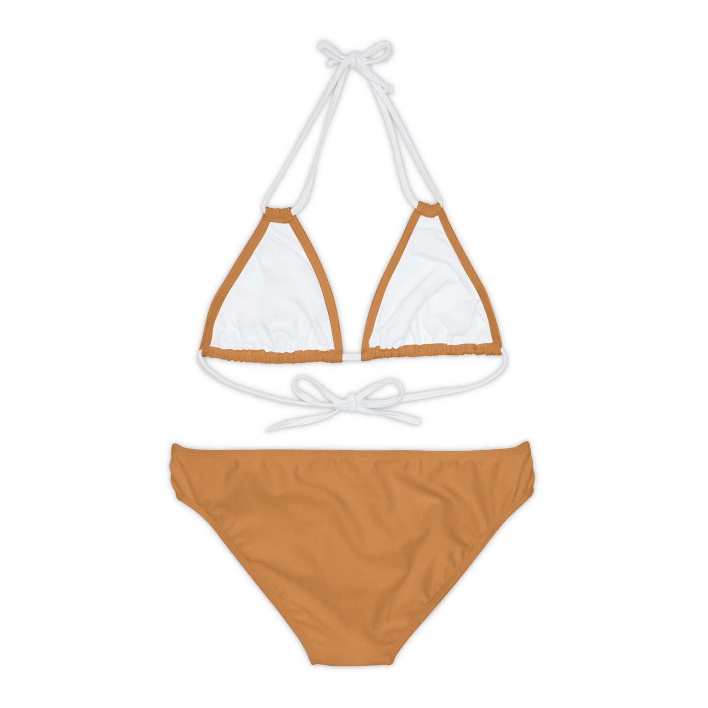 Light Brown Strappy Bikini Set (AOP) with Butterfly design