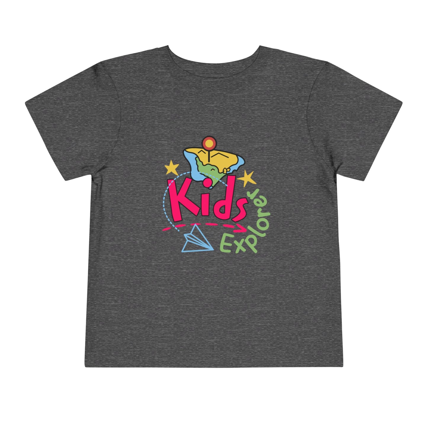 Kids Explore Toddler Tee — Colorful Adventure Graphic T-Shirt for Curious Little Explorers