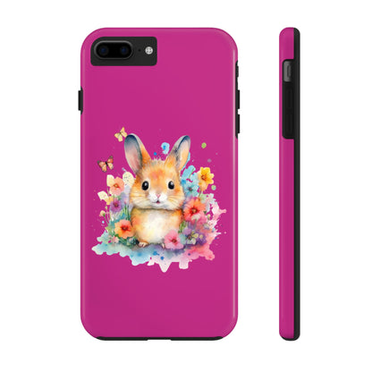 Pink Tough Phone Cases Rabbit Design