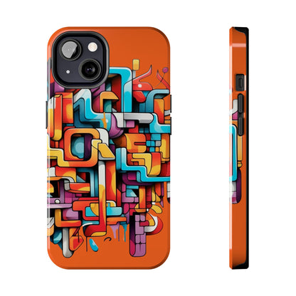 Orange Tough Phone Cases - Graffiti Design