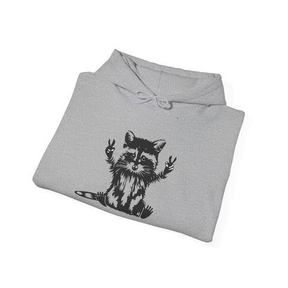 Women's Yellow Raccoon Graphic Hoodie – Soft Cotton Blend Pullover Sweatshirt