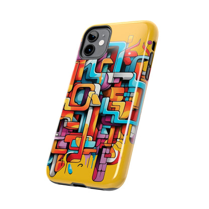 Yellow Tough Phone Cases - Graffiti Design