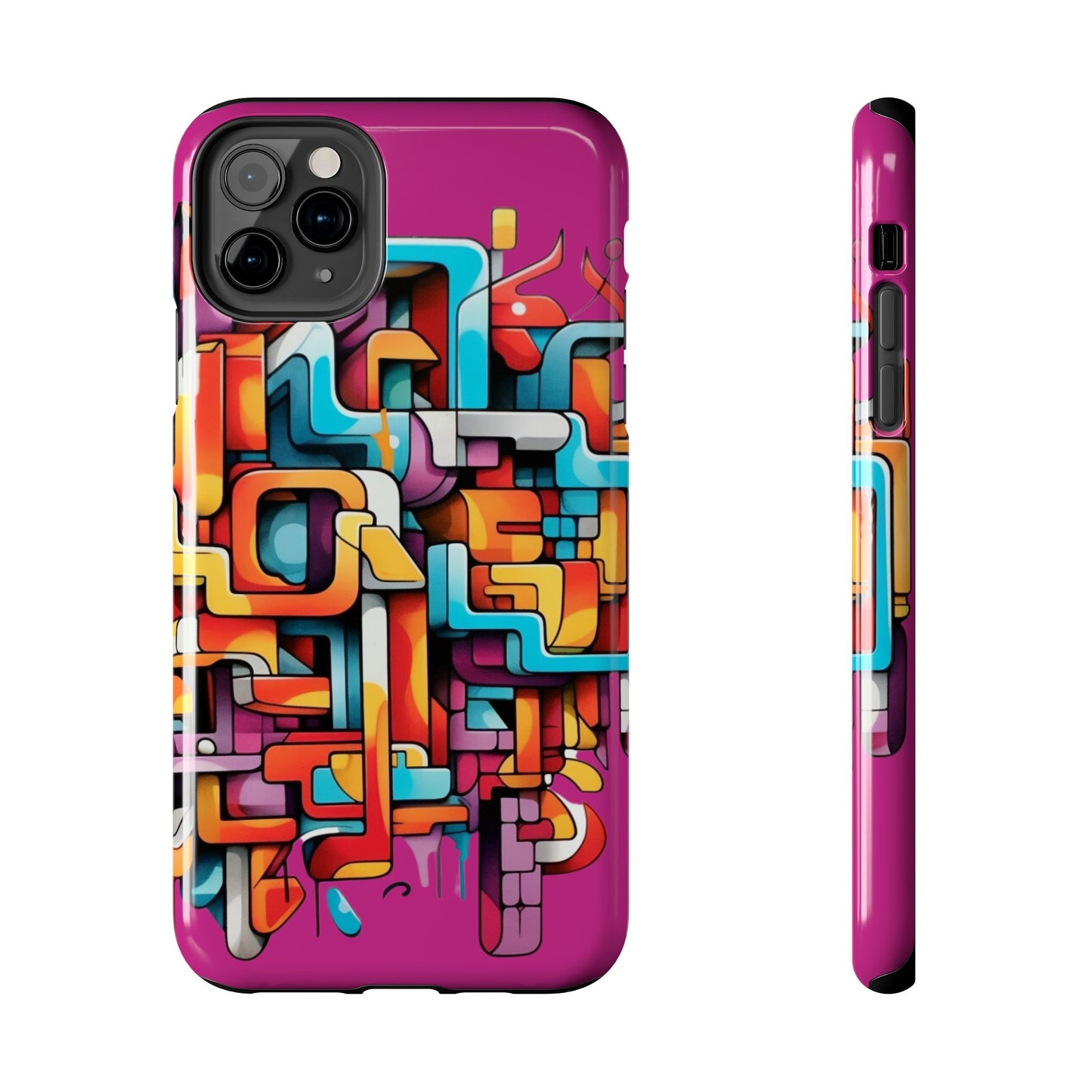 Fuschia Tough Phone Cases - Graffiti Design