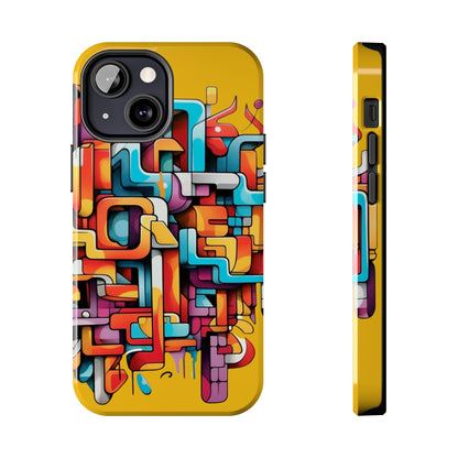 Yellow Tough Phone Cases - Graffiti Design