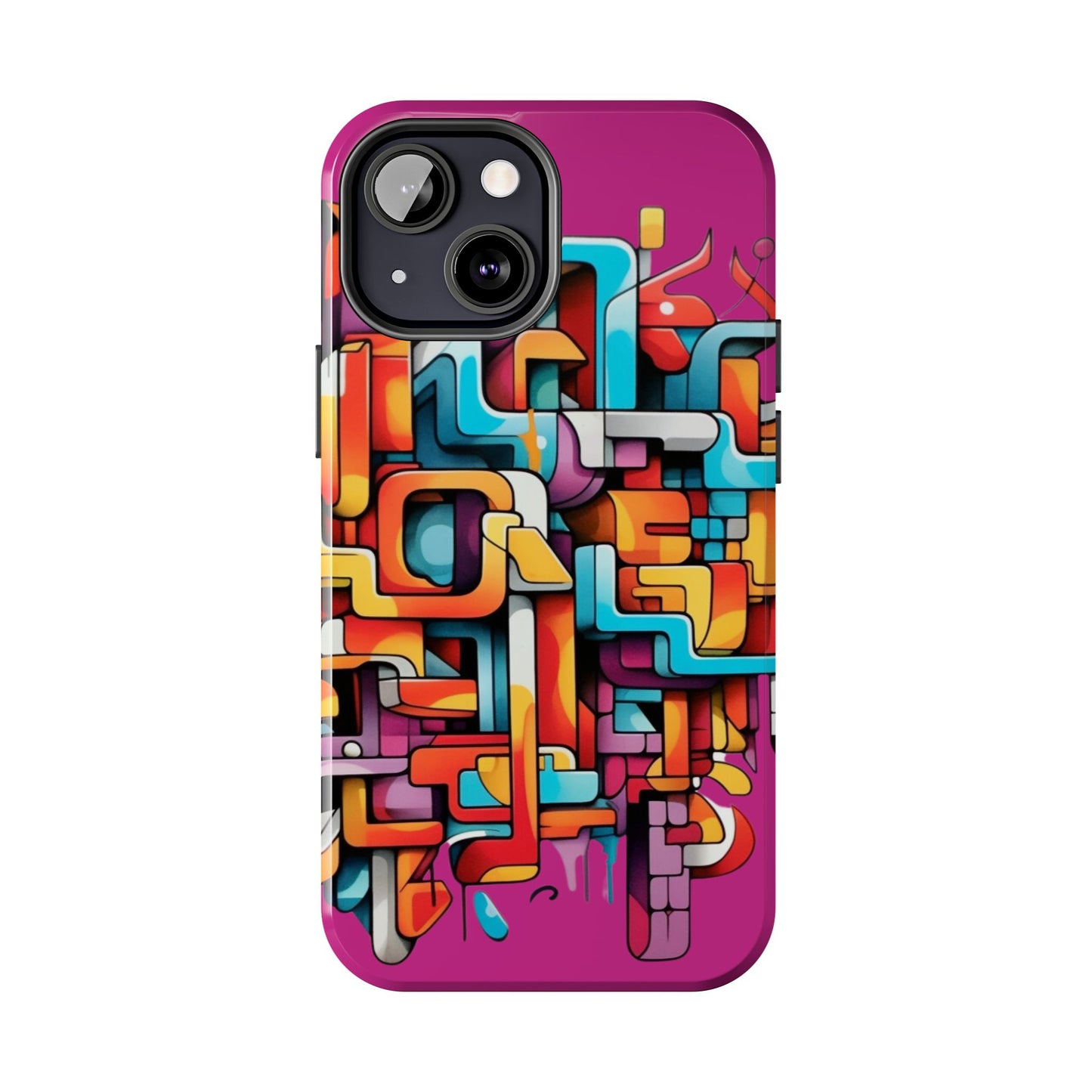 Fuschia Tough Phone Cases - Graffiti Design