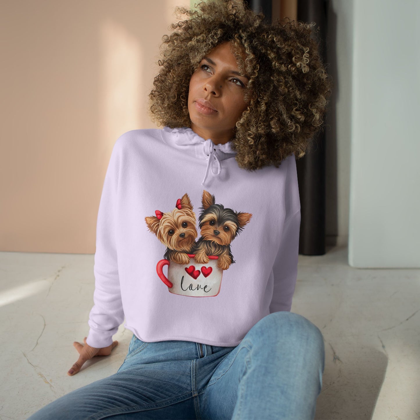 Cute Dog Crop Hoodie Sweatshirt