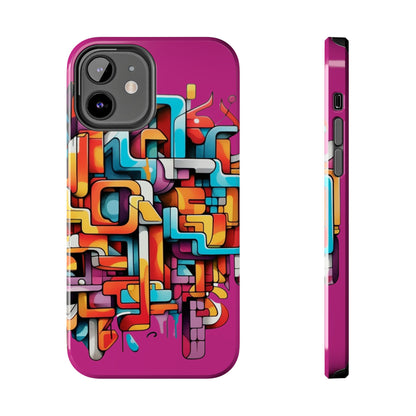 Fuschia Tough Phone Cases - Graffiti Design