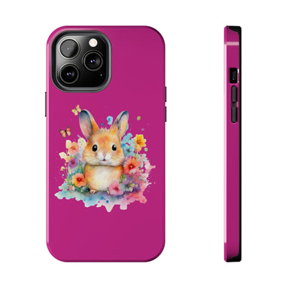 Pink Tough Phone Cases Rabbit Design