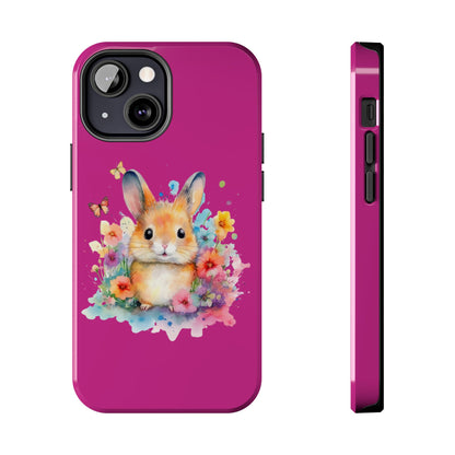 Pink Tough Phone Cases Rabbit Design