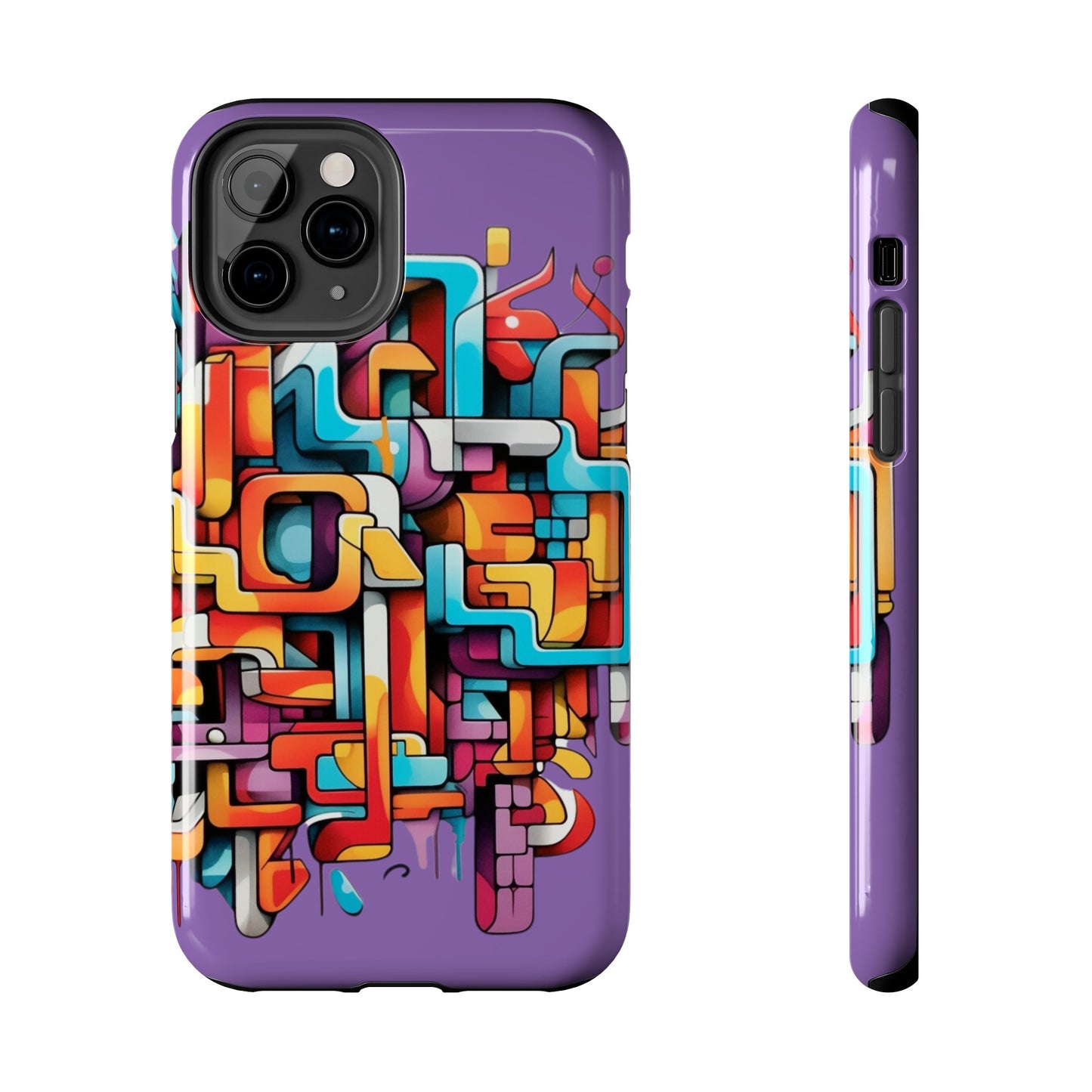 Light Purple Tough Phone Cases - Graffiti Design