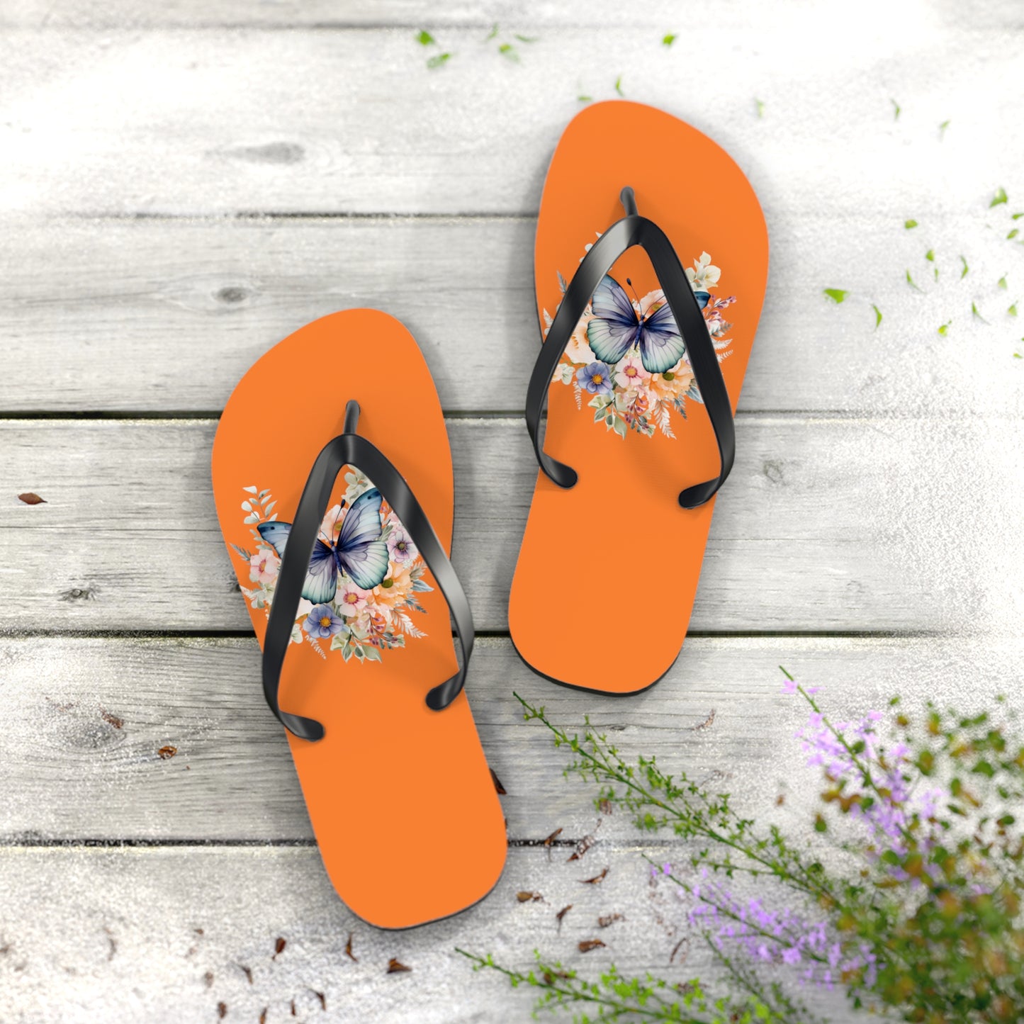 Crusta Flip Flops with Butterfly Design