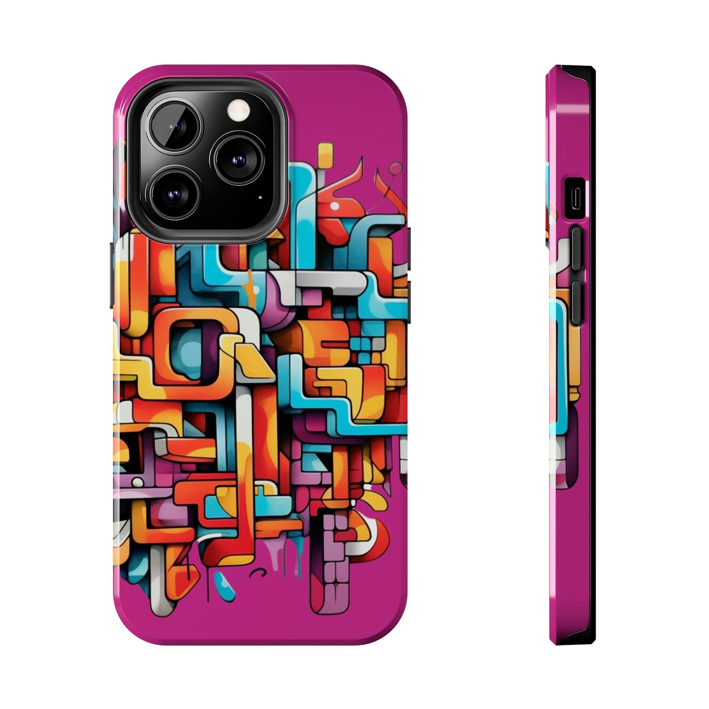 Fuschia Tough Phone Cases - Graffiti Design