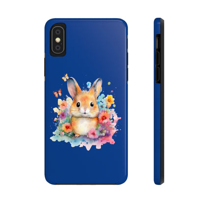 Dark Blue Tough Phone Cases Rabbit Design