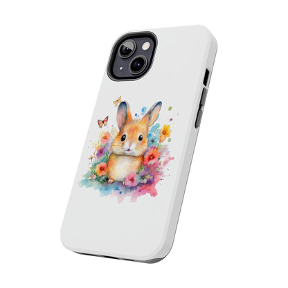 White Tough Phone Cases Rabbit Design