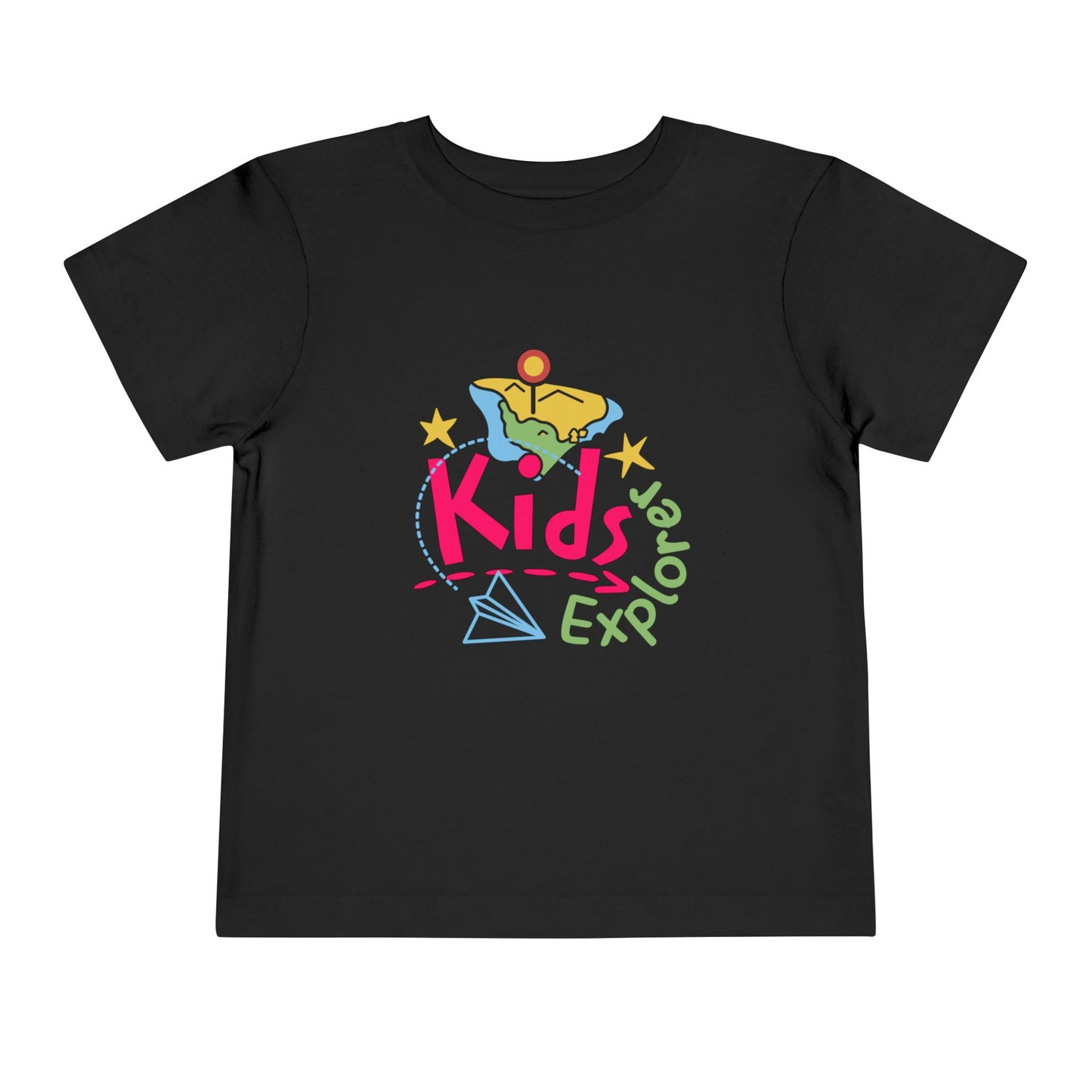 Kids Explore Toddler Tee — Colorful Adventure Graphic T-Shirt for Curious Little Explorers