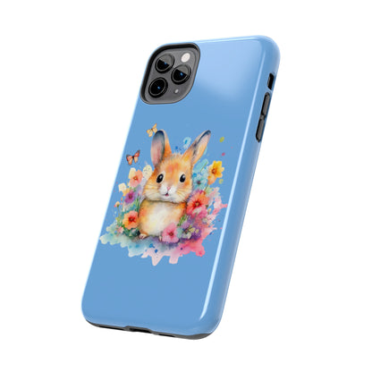 Light Blue Tough Phone Cases Rabbit Design