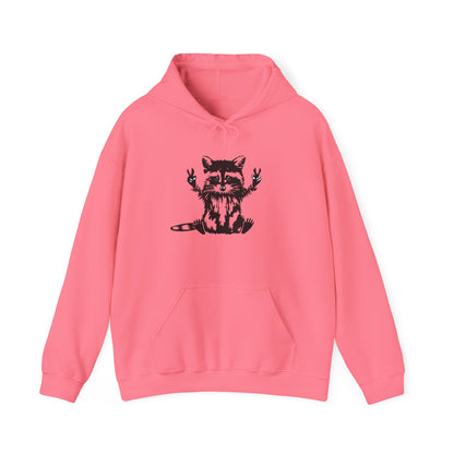 Women's Yellow Raccoon Graphic Hoodie – Soft Cotton Blend Pullover Sweatshirt