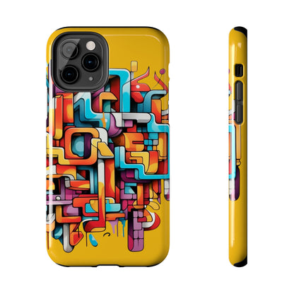 Yellow Tough Phone Cases - Graffiti Design