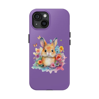 Light Purple Tough Phone Cases Rabbit Design