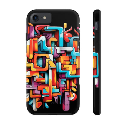 Black Tough Phone Cases - Graffiti Design