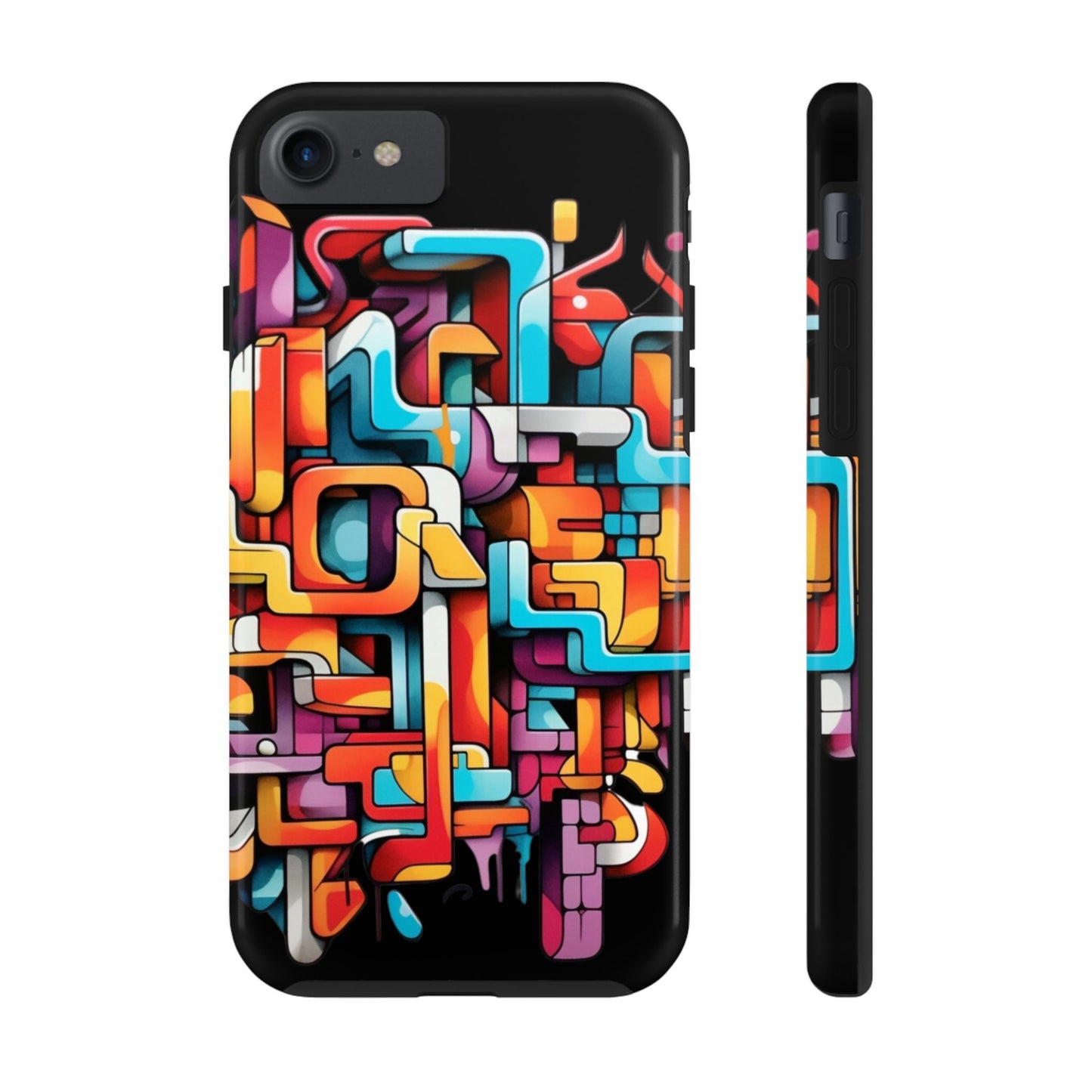 Black Tough Phone Cases - Graffiti Design