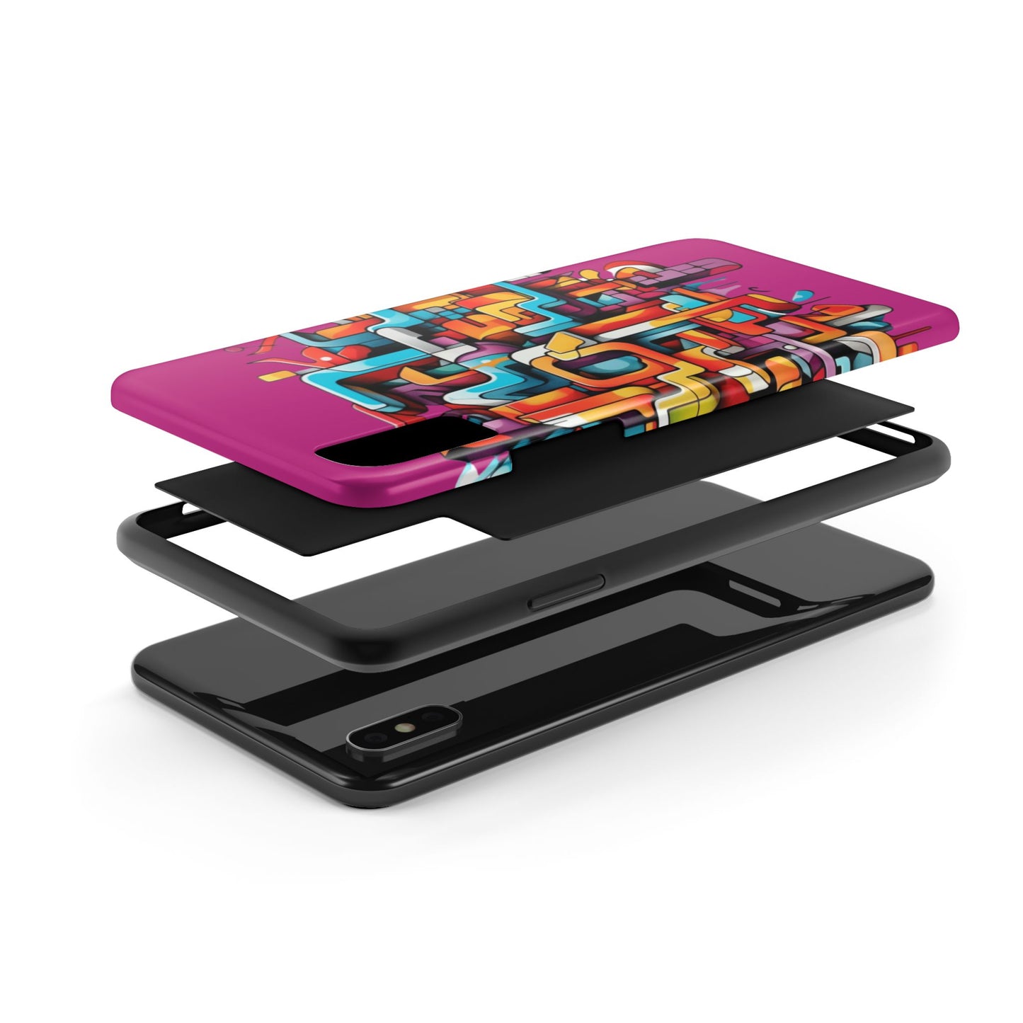 Fuschia Tough Phone Cases - Graffiti Design