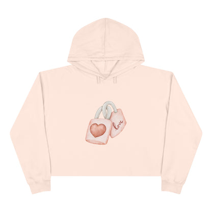 Crop Hoodie - Valentine's Day Gift for Her - Key of My Heart