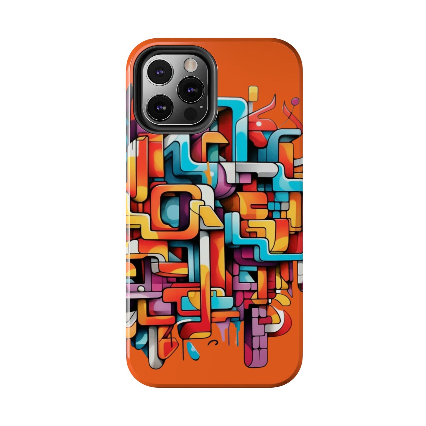 Orange Tough Phone Cases - Graffiti Design