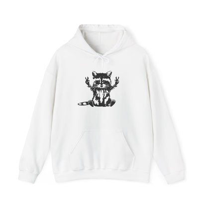 Women's Yellow Raccoon Graphic Hoodie – Soft Cotton Blend Pullover Sweatshirt