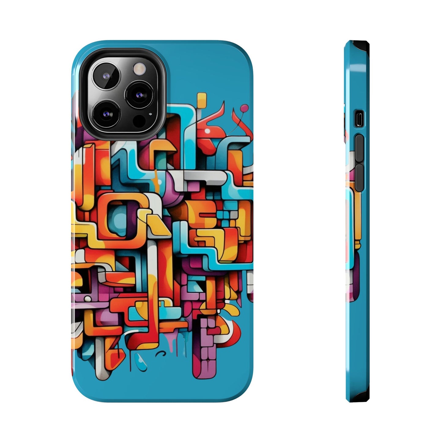 Blue Tough Phone Cases - Graffiti Design