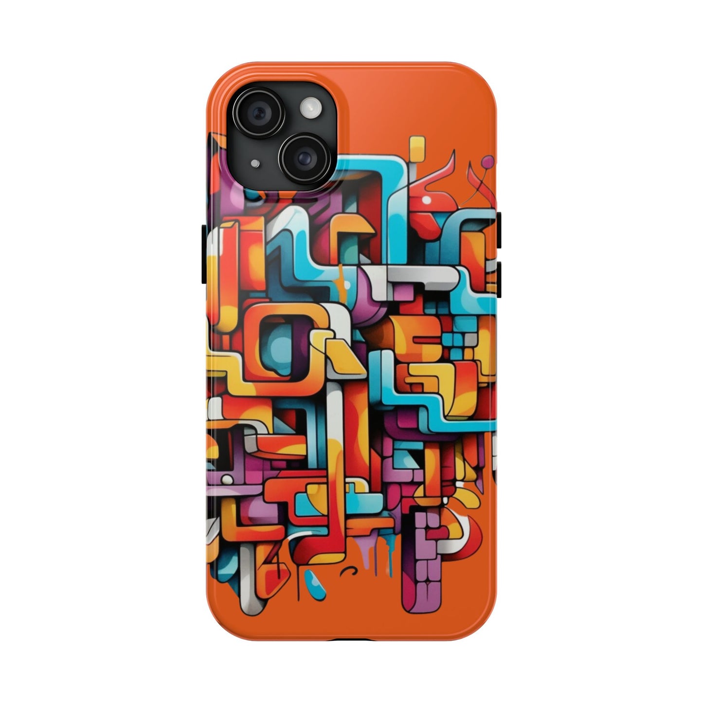 Orange Tough Phone Cases - Graffiti Design