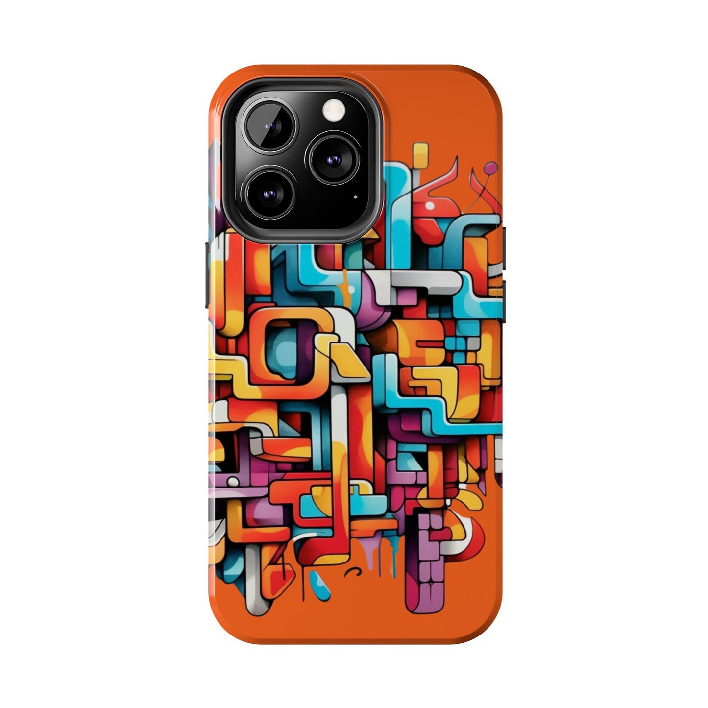 Orange Tough Phone Cases - Graffiti Design