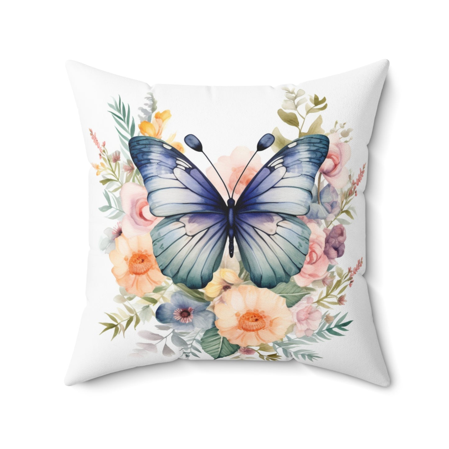 Spun Polyester Square Pillow - Butterfly