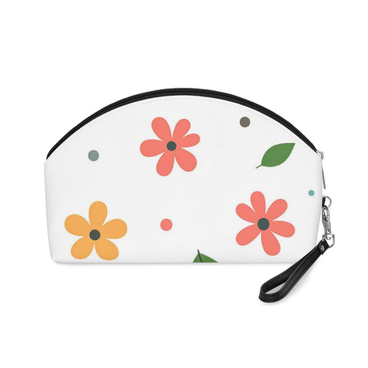 Cute Floral Makeup Bag – Colorful Flower Cosmetic Pouch, Faux Leather Travel Makeup Organizer
