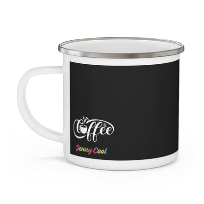 Enamel Mug Black Jenny Cool Mug, Stainless Steel, Coffee Mug, Camping Mug