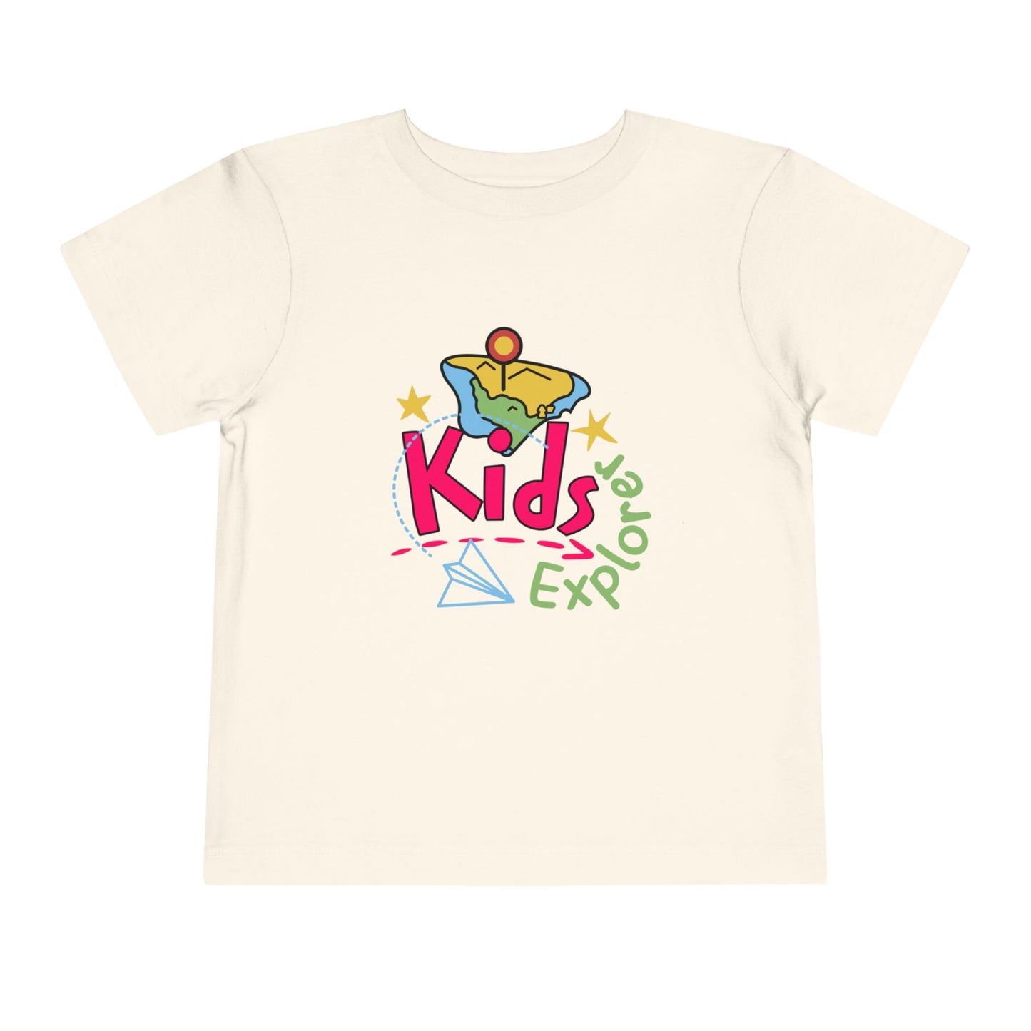 Kids Explore Toddler Tee — Colorful Adventure Graphic T-Shirt for Curious Little Explorers