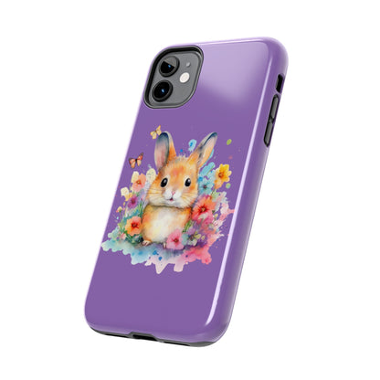 Light Purple Tough Phone Cases Rabbit Design