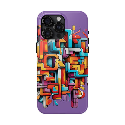 Light Purple Tough Phone Cases - Graffiti Design