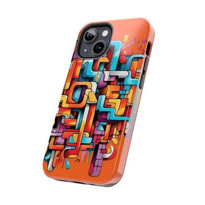 Orange Tough Phone Cases - Graffiti Design