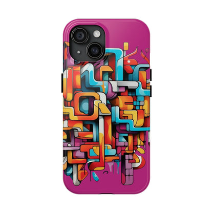 Fuschia Tough Phone Cases - Graffiti Design