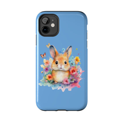 Light Blue Tough Phone Cases Rabbit Design