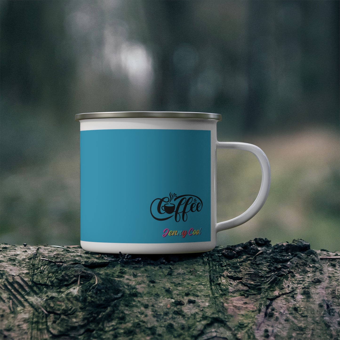 Enamel Camping Mug - Blue Jenny Cool Cup of Coffee Soup Mug