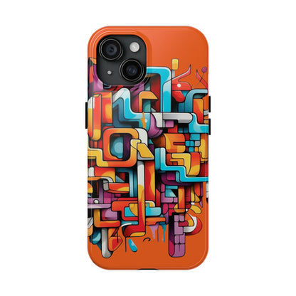 Orange Tough Phone Cases - Graffiti Design